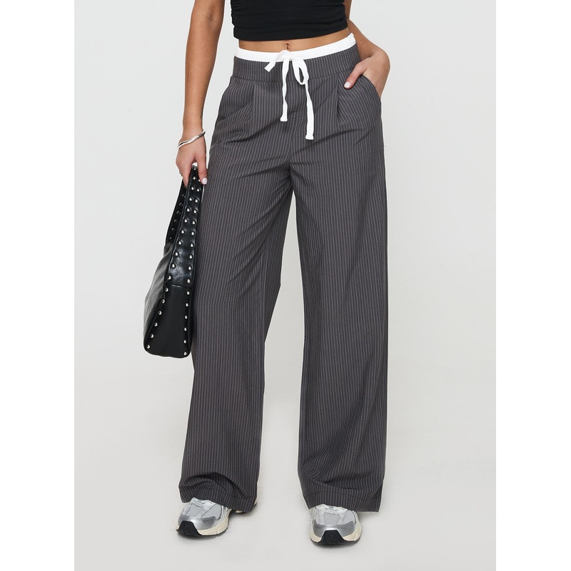 Auclaire Pinstripe Pant Charcoal