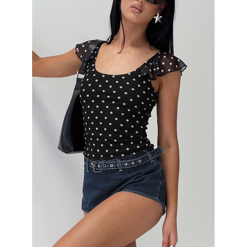 Beckinsale Polka Top Black
