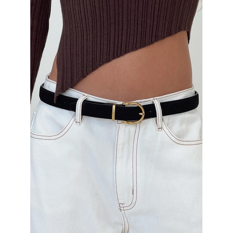 Jaslynn Faux Suede Belt Black