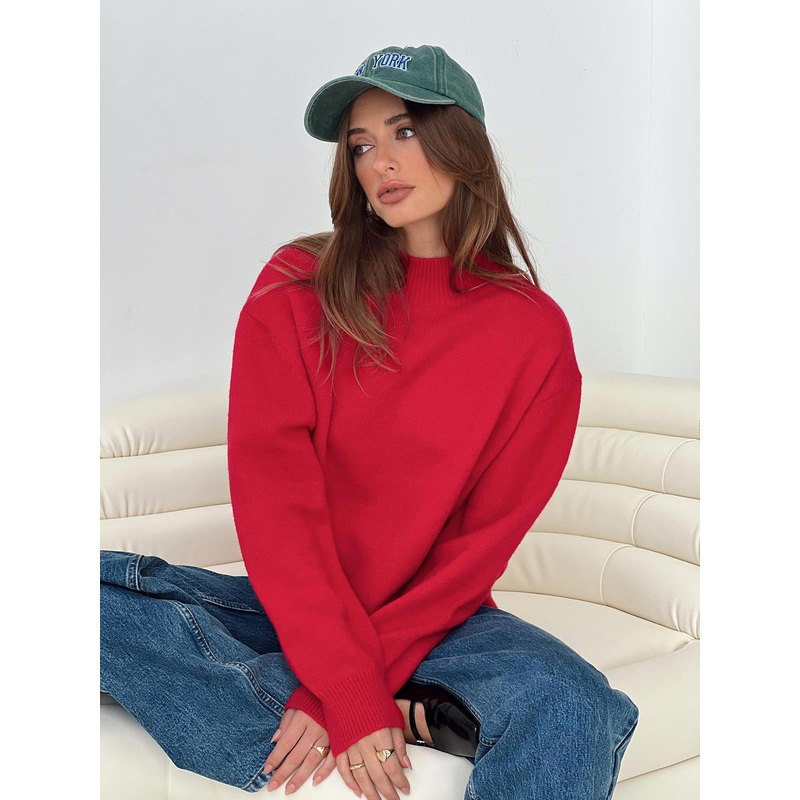 Oberan Knit Sweater Red