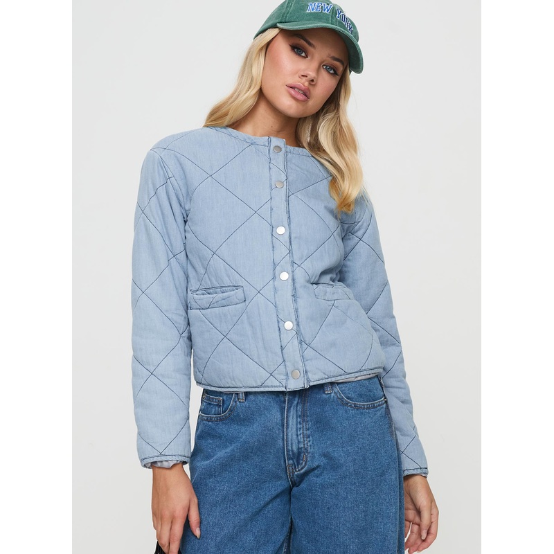 Premonitions Quilted Jacket Blue