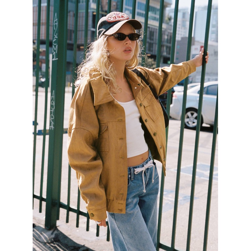 Ristretto Faux Suede Bomber Brown