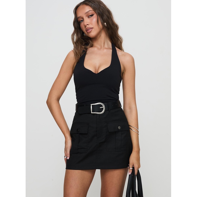 Spinning Out Mini Skirt Black