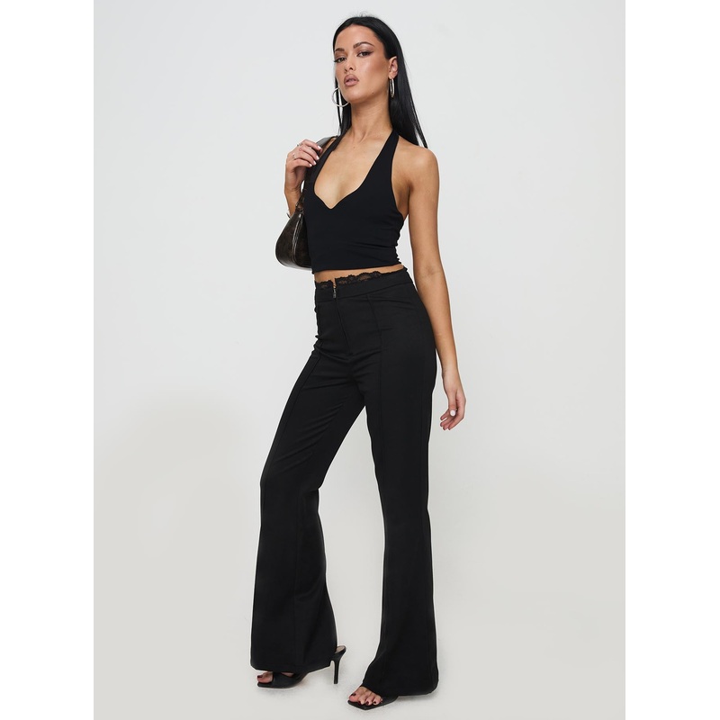 Stellina Slim Fit Flared Pants Black