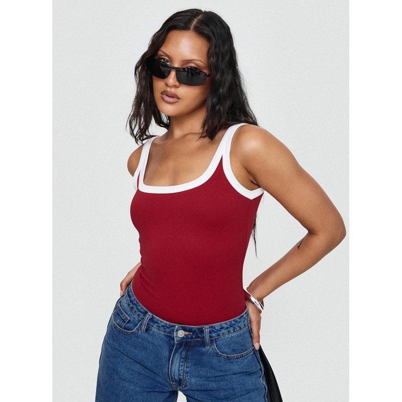 Astrea Bodysuit Red / White