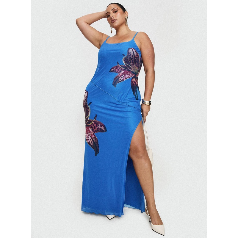 Bespoke Maxi Dress Blue Curve