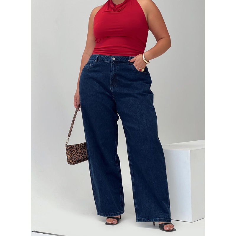 Britta Mid Rise Tapered Leg Jeans Dark Wash Curve