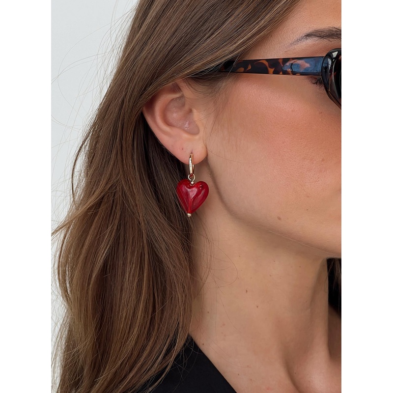 Wild Heart Earrings Gold / Red