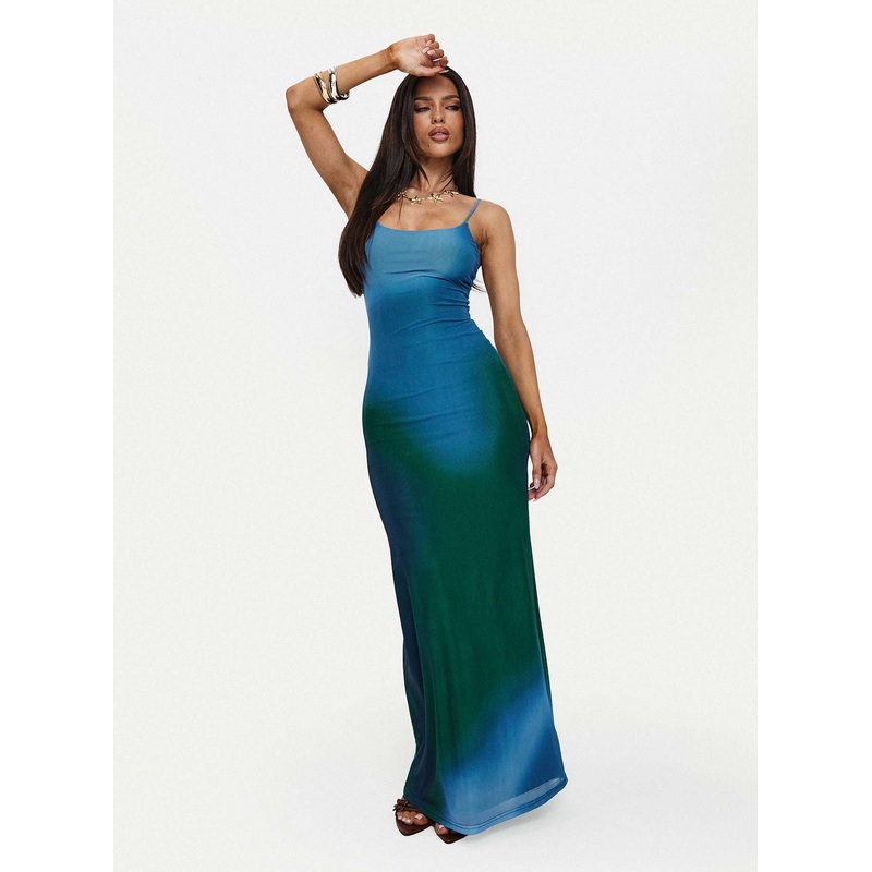 Amoret Maxi Dress Blue / Green