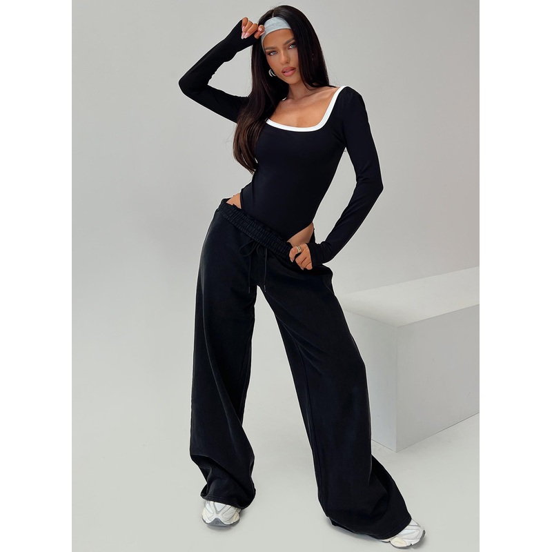 Ender Contrast Trim Bodysuit Black