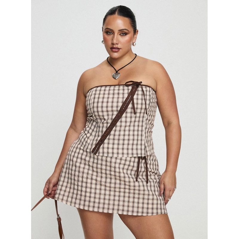 Korren Low Rise Skort Plaid Curve