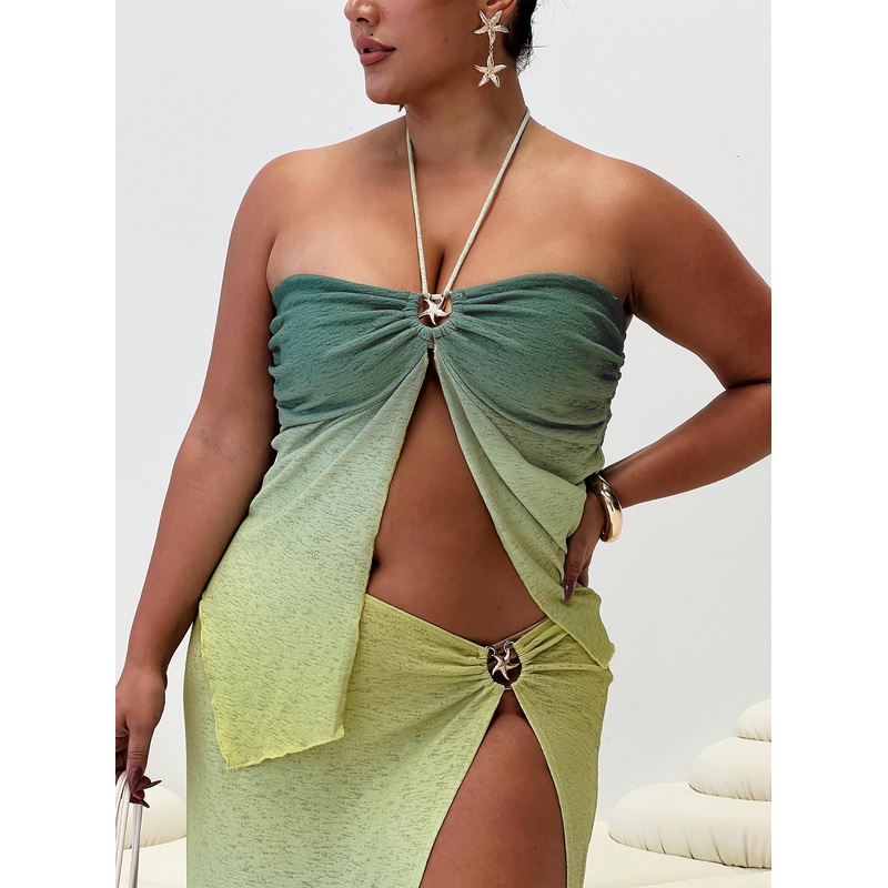 Star Girl Top Green Ombre Curve