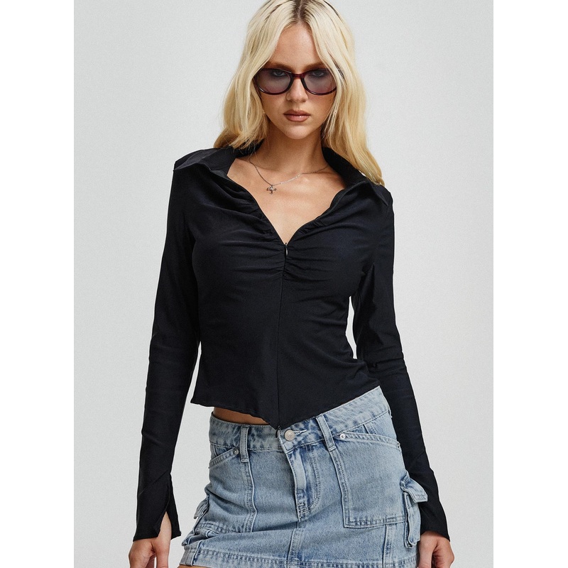 Witherspoon Long Sleeve Top Black