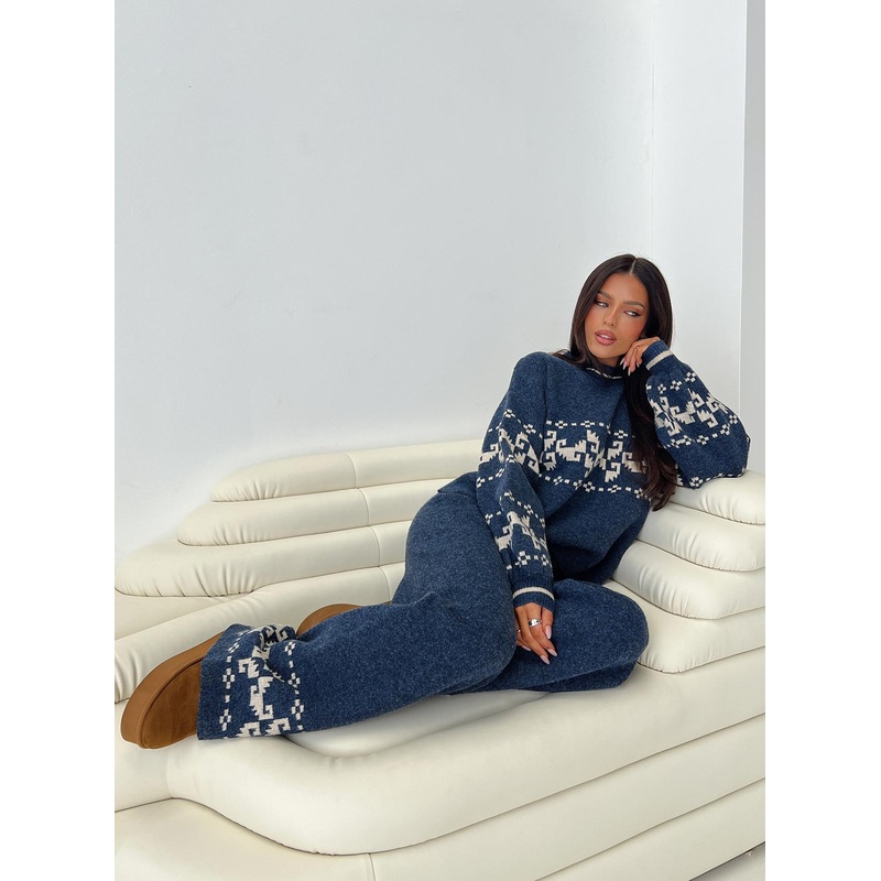 Alpine Knit Pants Navy / Cream
