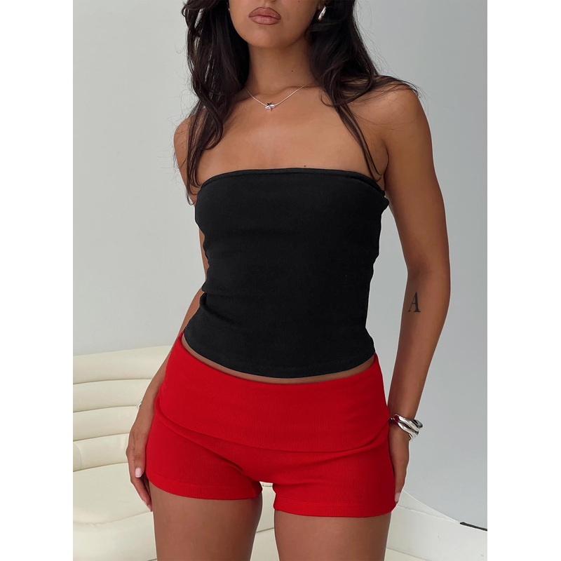 Baseline Strapless Rib Top Black
