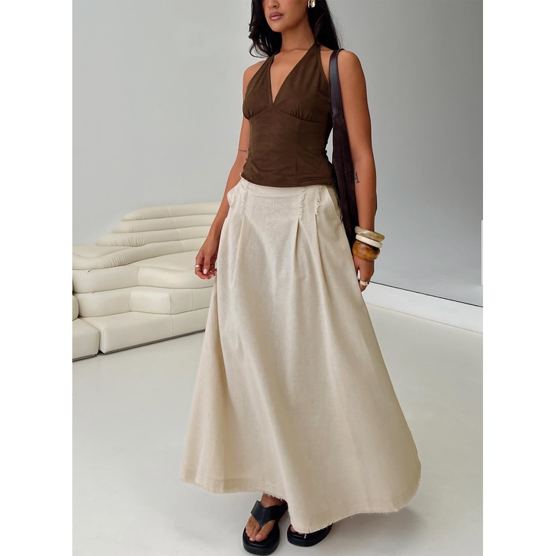 Bohemian Spirit Maxi Skirt Beige