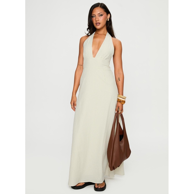 Caralyn Halter Maxi Dress Multi Stripe