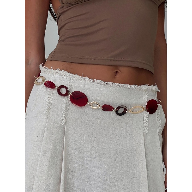 Felon Beaded Chain Belt Gold / Red
