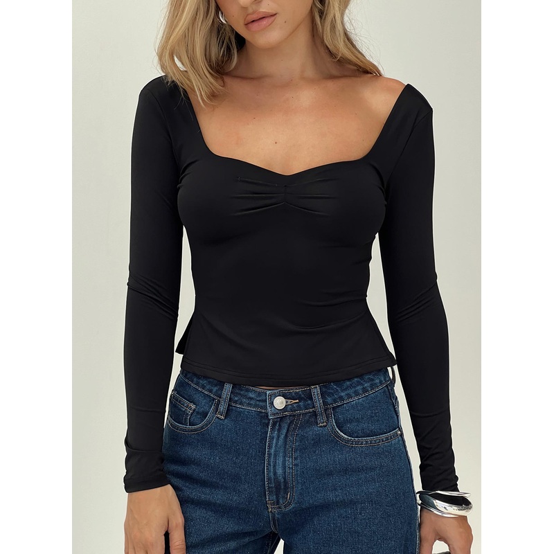 Rehna Long Sleeve Top Black