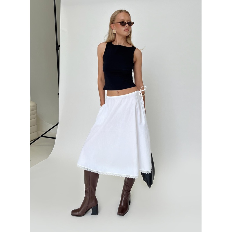 Taka Midi Skirt White