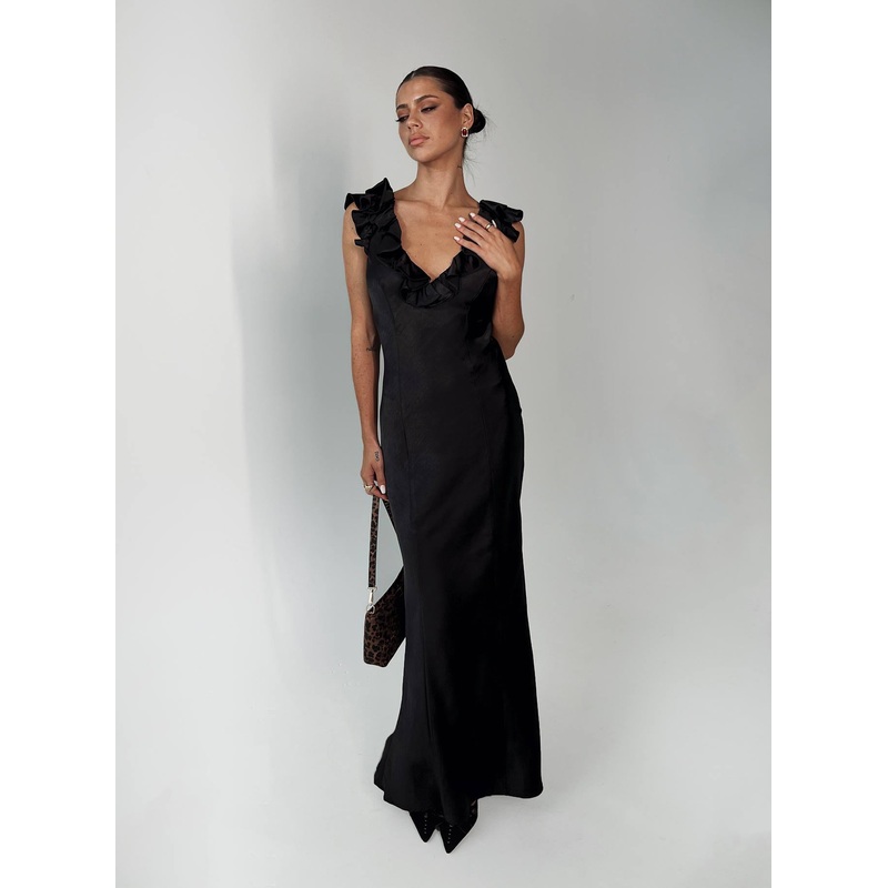 Butacup Frill Maxi Dress Black