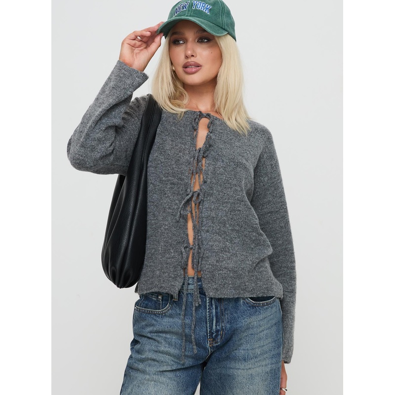 Frosty Knit Cardigan Grey