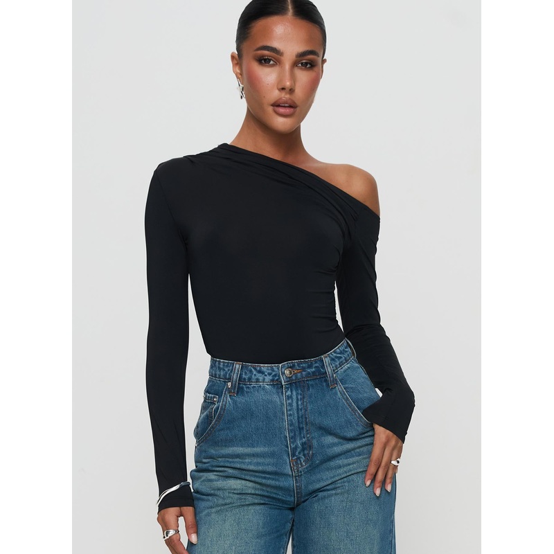 Antilles One Shoulder Bodysuit Black