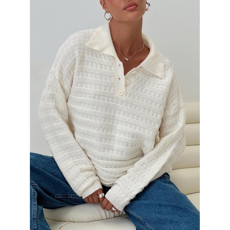 Autumnal Collared Sweater Cream