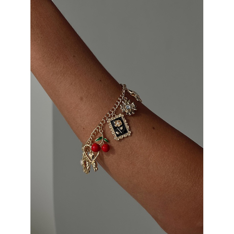 Cherry Dreams Charm Bracelet Gold