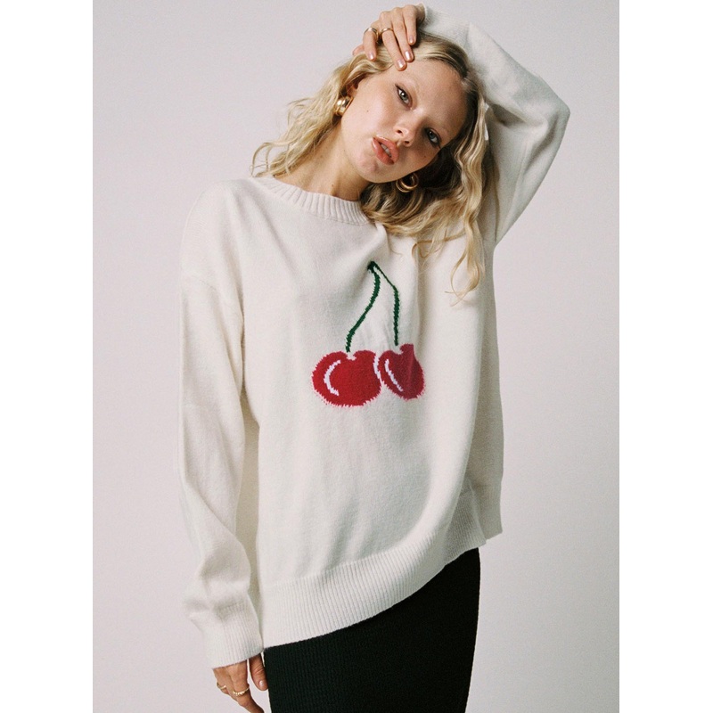 Cherry Dreams Knit Jumper Cream