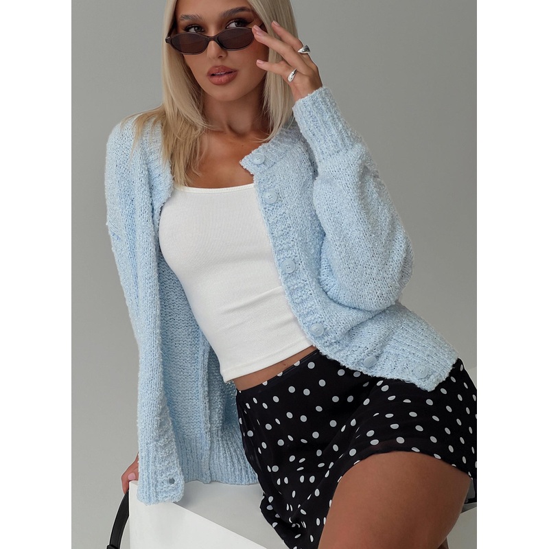 Coronado Boucle Knit Cardigan Blue