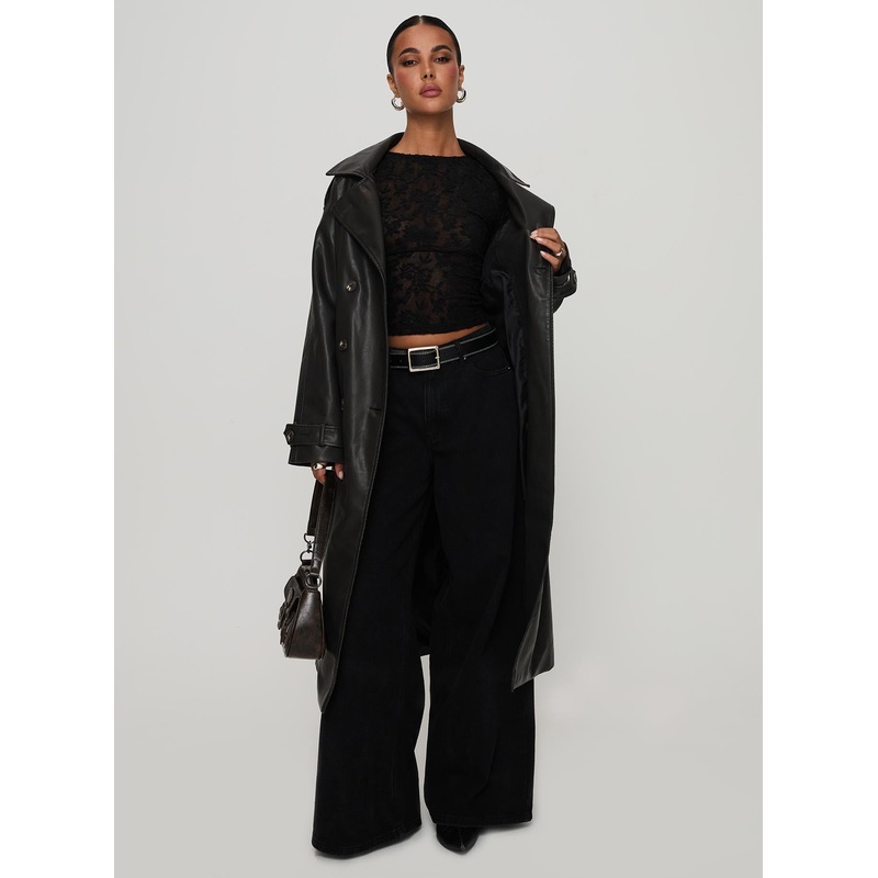 Day To Night Faux Leather Jacket Washed Black