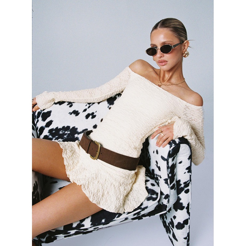Vancesca Long Sleeve Mini Dress Cream
