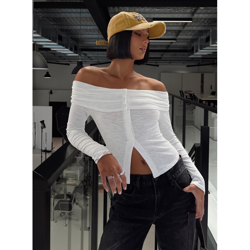 Victorea Off Shoulder Top White