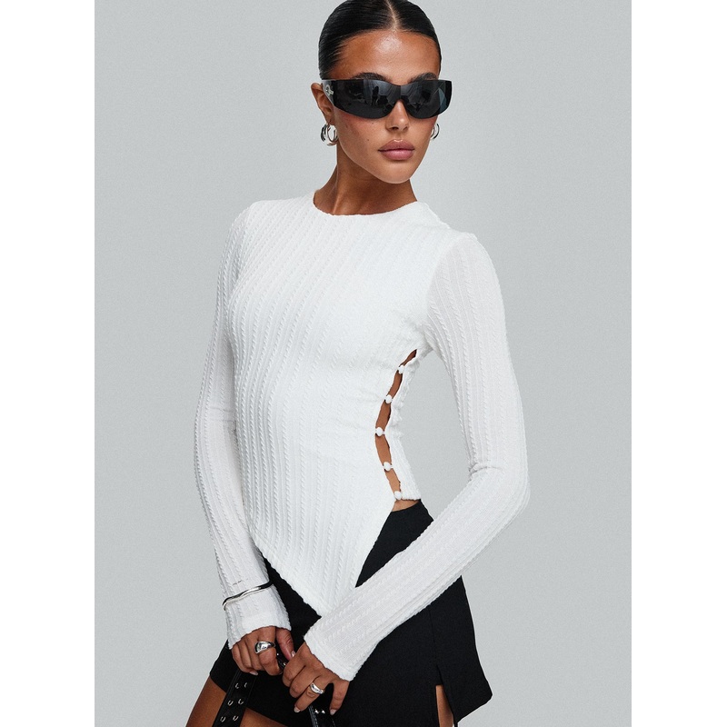 Yulkie Long Sleeve Top White