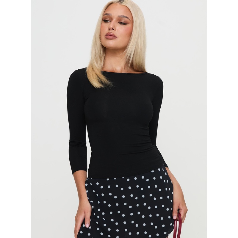 Alouette Long Sleeve Top Black