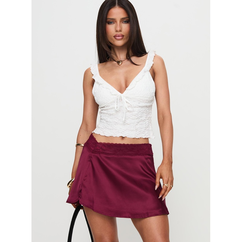 For Me Mini Skirt Burgundy