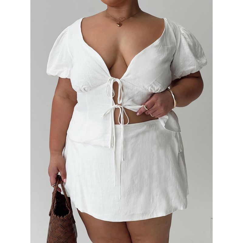 Gulliver Tie Side Mini Skort White Curve
