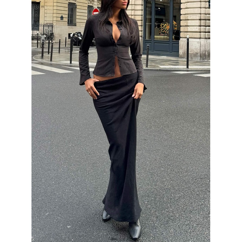 Jodie Maxi Skirt Black Petite