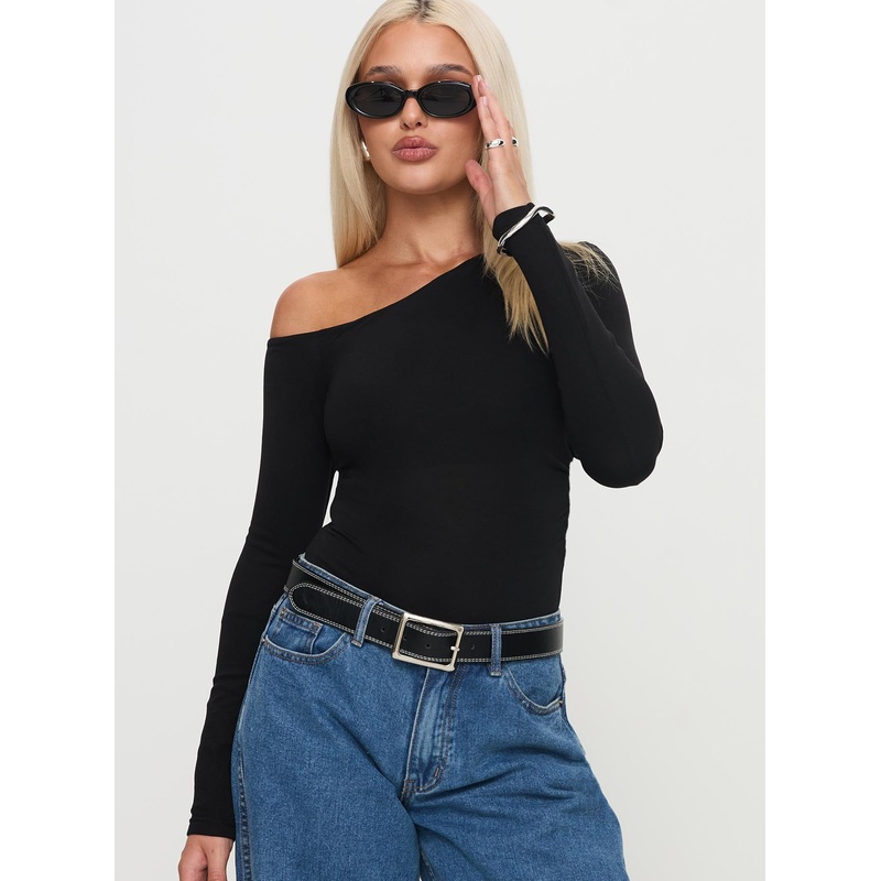 Miyako Long Sleeve Bodysuit Black