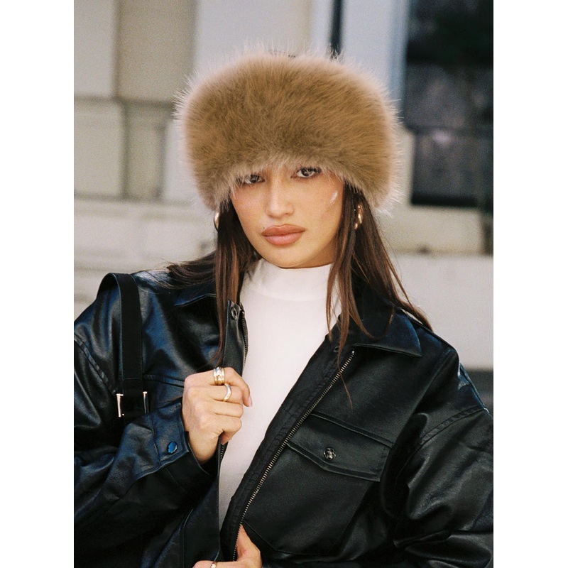 Nephele Fluffy Headband Brown