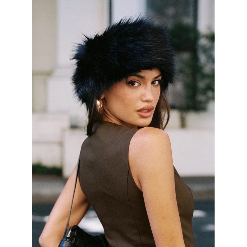 Raquela Fluffy Headband Black