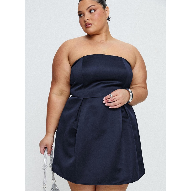 Spader Corset Mini Dress Navy Curve