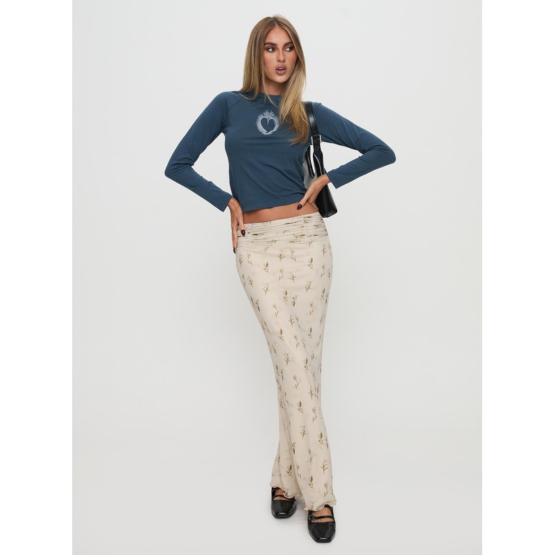Aliceyn Ruched Maxi Skirt Multi Floral