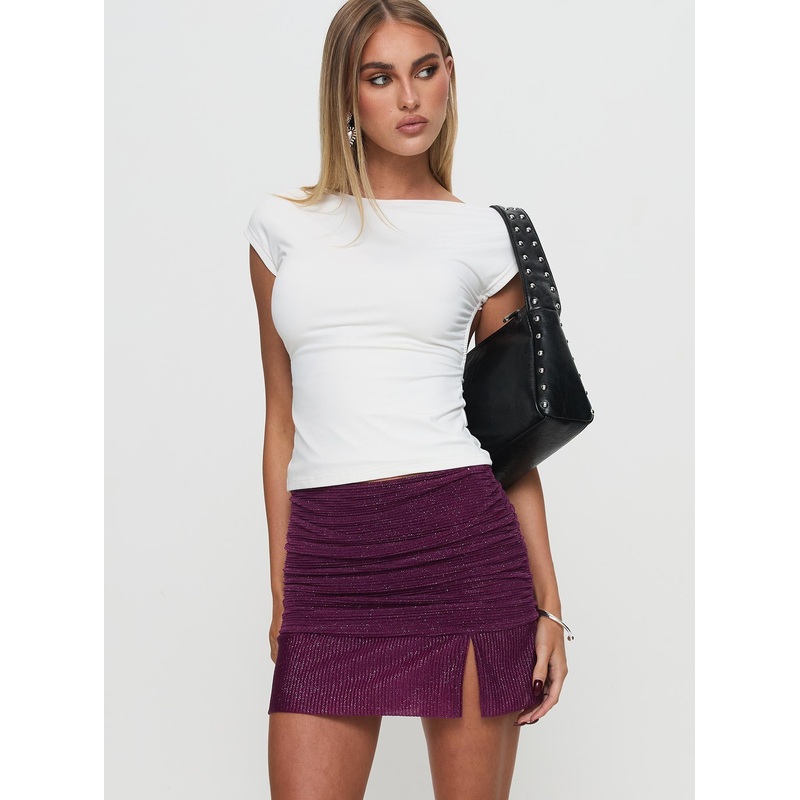 Anaquin Ruched Mini Skirt Purple
