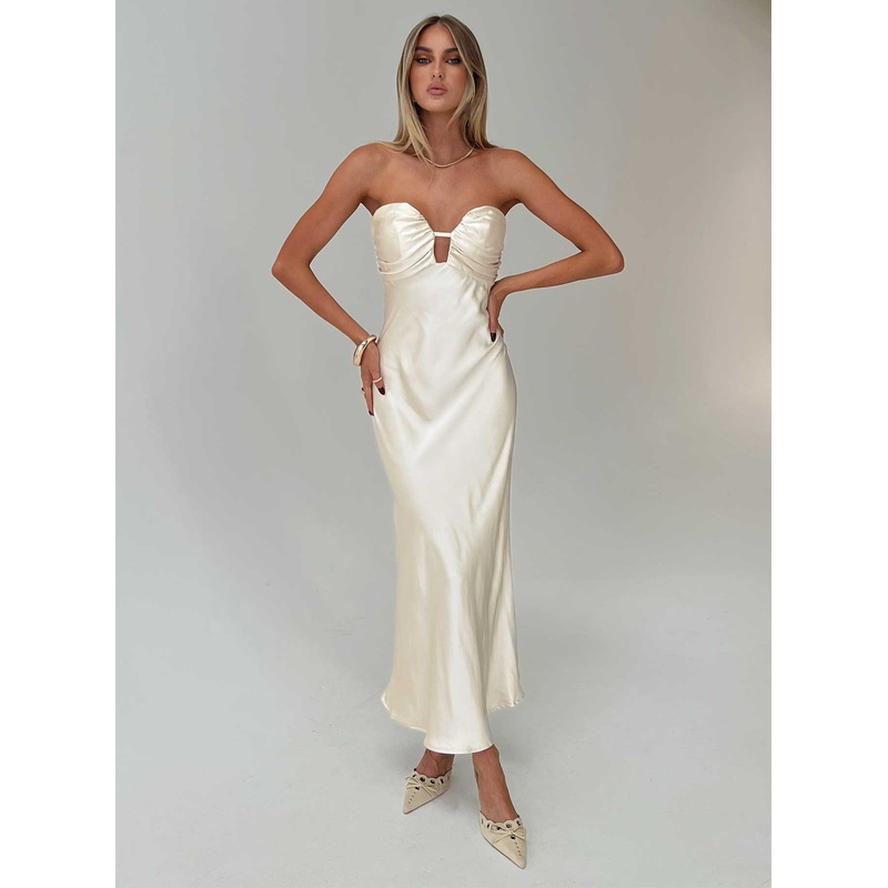 Cyprian Strapless Maxi Dress Champagne