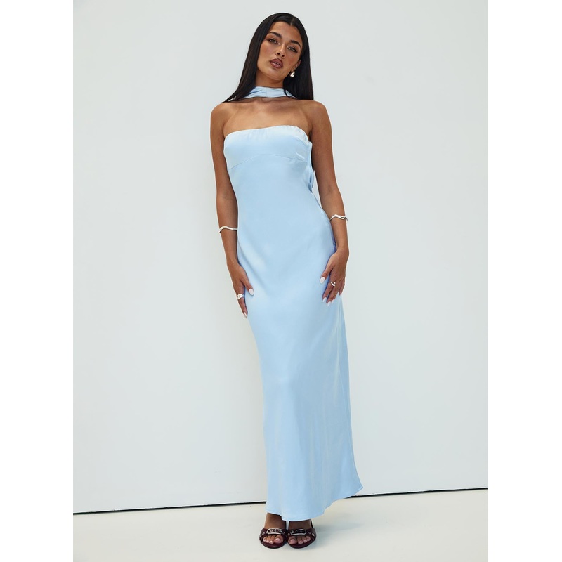 Legacies Strapless Maxi Dress Icy Blue