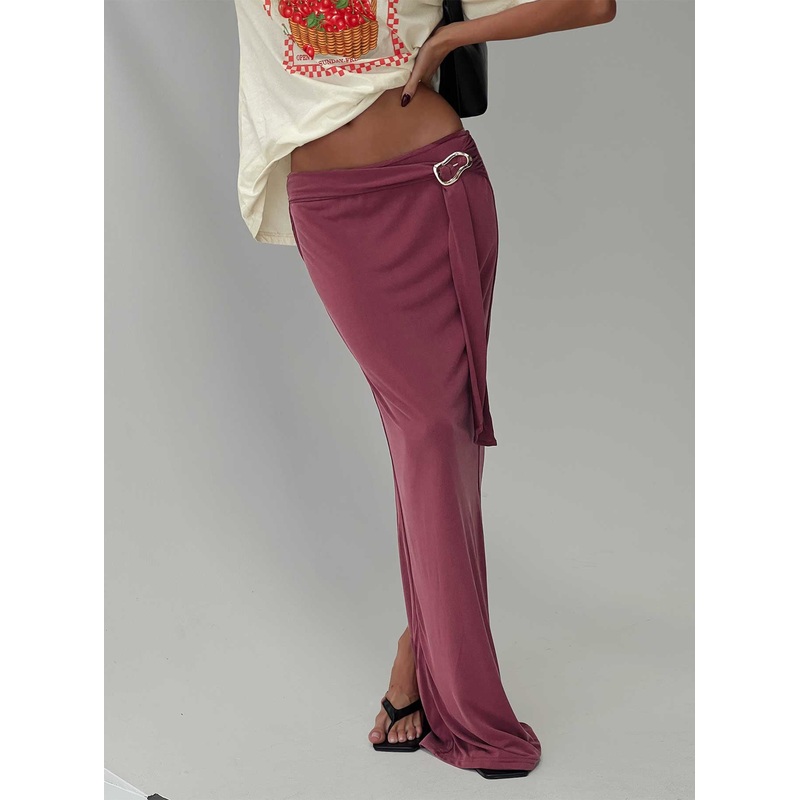 Tamera Maxi Skirt Burgundy