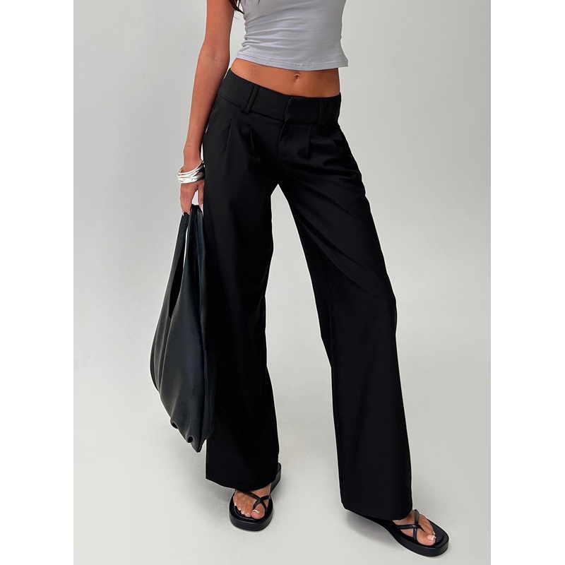 Two Lovers Low Rise Pants Black