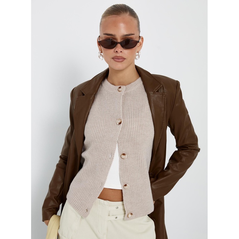 Wait A Lifetime Short Sleeve Cardigan Beige